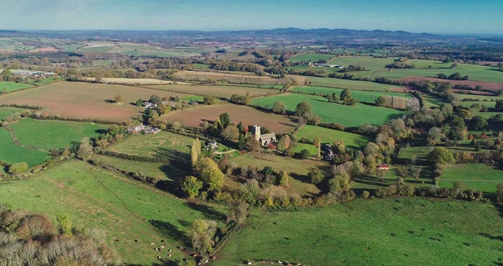 Drone View Upton Bishop Church